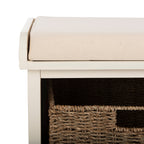 Banc de rangement SAFAVIEH Eola gris/blanc - 47 x 16,1 x 19,9 - 47 L x 16 P x 20 H