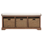 Banc de rangement SAFAVIEH Eola gris/blanc - 47 x 16,1 x 19,9 - 47 L x 16 P x 20 H