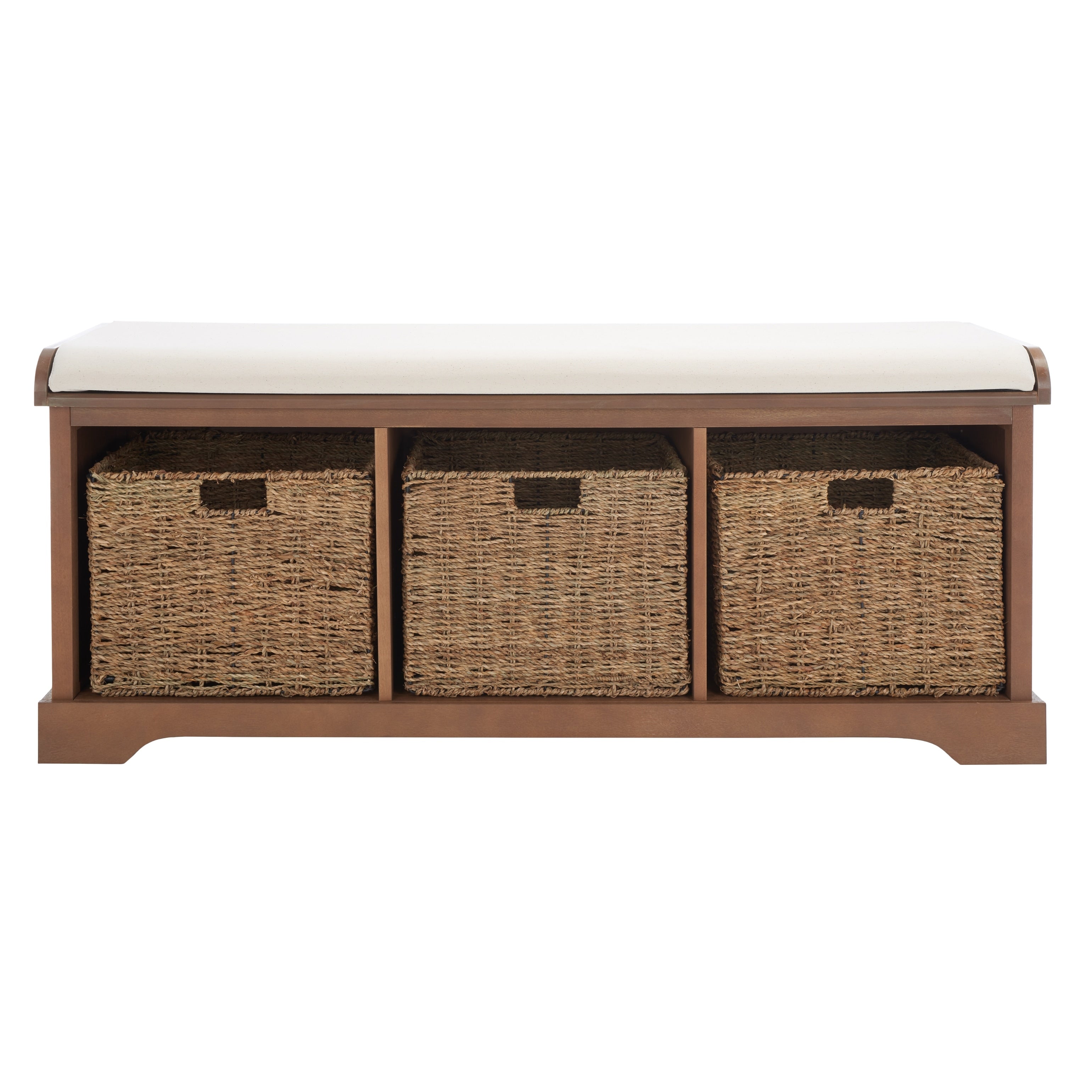 Banc de rangement SAFAVIEH Eola gris/blanc - 47 x 16,1 x 19,9 - 47 L x 16 P x 20 H