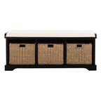 Banc de rangement SAFAVIEH Eola gris/blanc - 47 x 16,1 x 19,9 - 47 L x 16 P x 20 H
