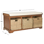 Banc de rangement SAFAVIEH Eola gris/blanc - 47 x 16,1 x 19,9 - 47 L x 16 P x 20 H