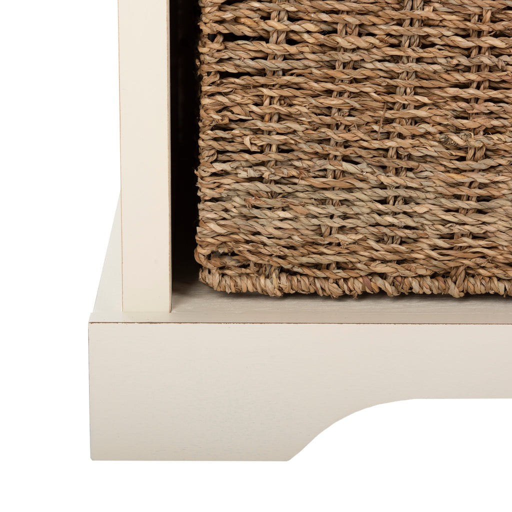 Banc de rangement SAFAVIEH Eola gris/blanc - 47 x 16,1 x 19,9 - 47 L x 16 P x 20 H
