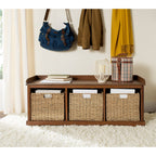 Banc de rangement SAFAVIEH Eola gris/blanc - 47 x 16,1 x 19,9 - 47 L x 16 P x 20 H