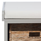 Banc de rangement tressé Euphemia marron SAFAVIEH - 33,5 x 16,1 x 19,9 - 34L x 16P x 20H
