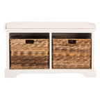 Banc de rangement tressé Euphemia marron SAFAVIEH - 33,5 x 16,1 x 19,9 - 34L x 16P x 20H