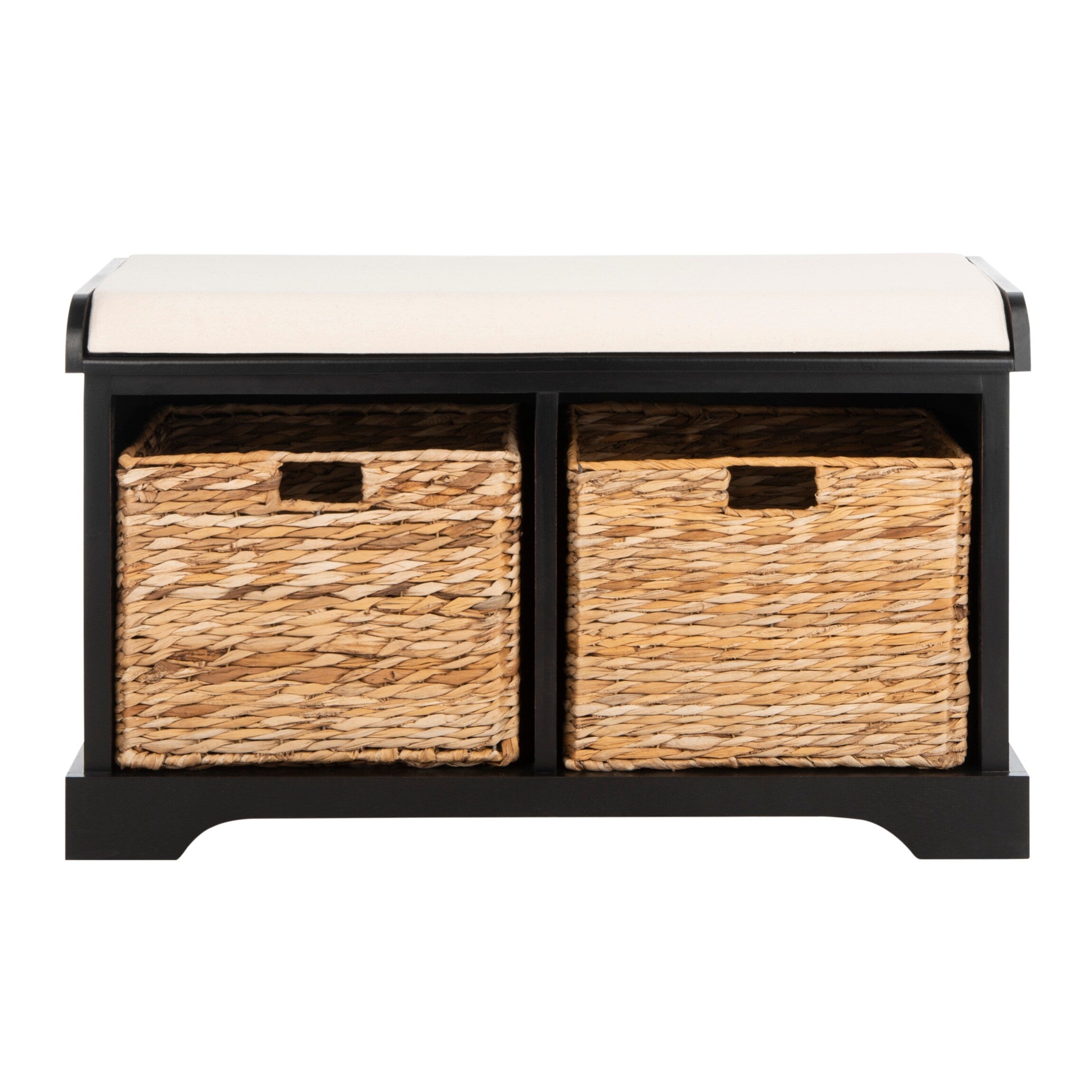 Banc de rangement tressé Euphemia marron SAFAVIEH - 33,5 x 16,1 x 19,9 - 34L x 16P x 20H