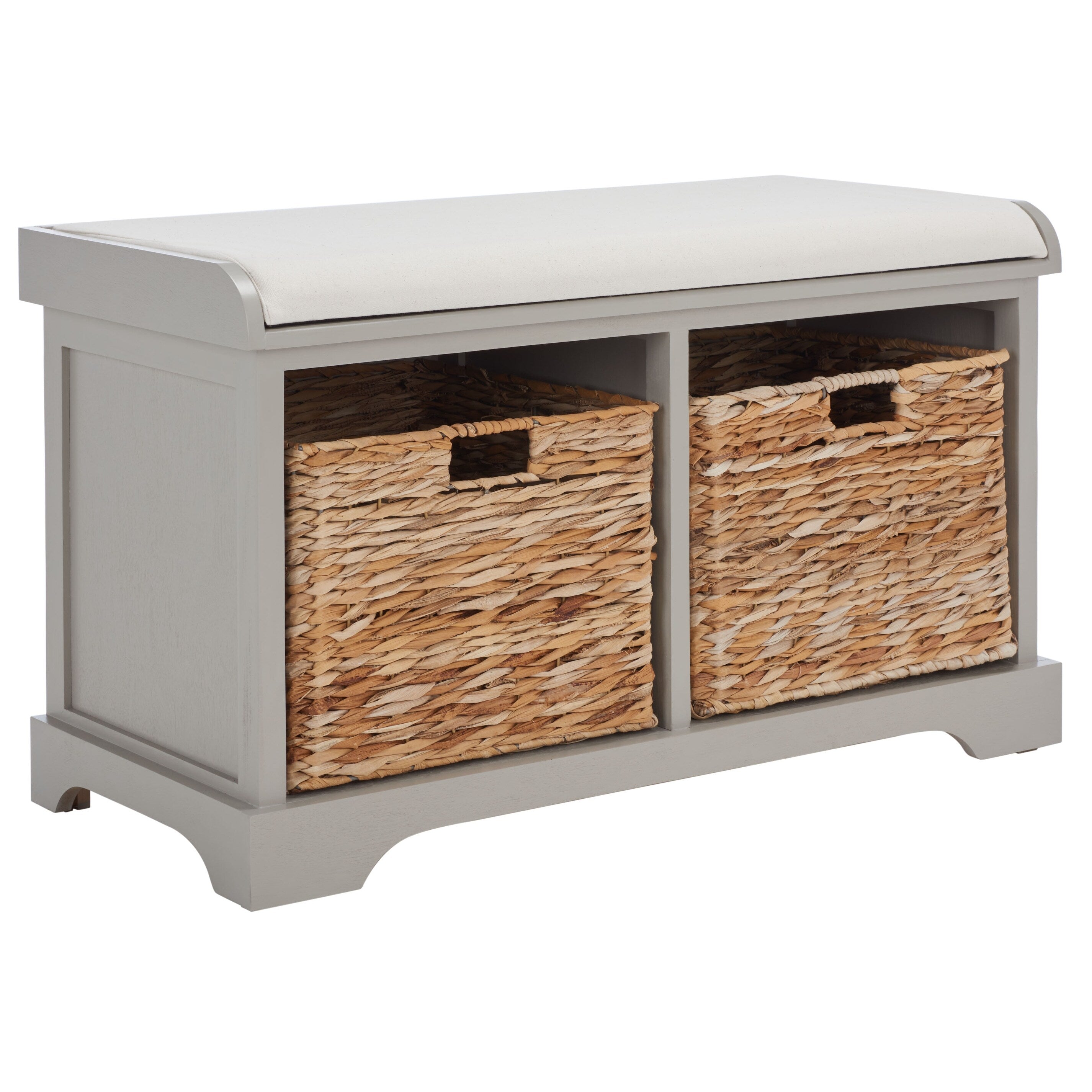 Banc de rangement tressé Euphemia marron SAFAVIEH - 33,5 x 16,1 x 19,9 - 34L x 16P x 20H