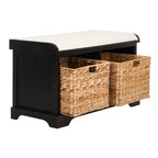 Banc de rangement tressé Euphemia marron SAFAVIEH - 33,5 x 16,1 x 19,9 - 34L x 16P x 20H