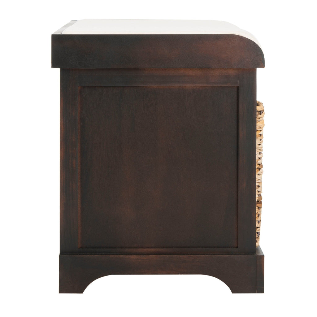 Banc de rangement tressé Euphemia marron SAFAVIEH - 33,5 x 16,1 x 19,9 - 34L x 16P x 20H