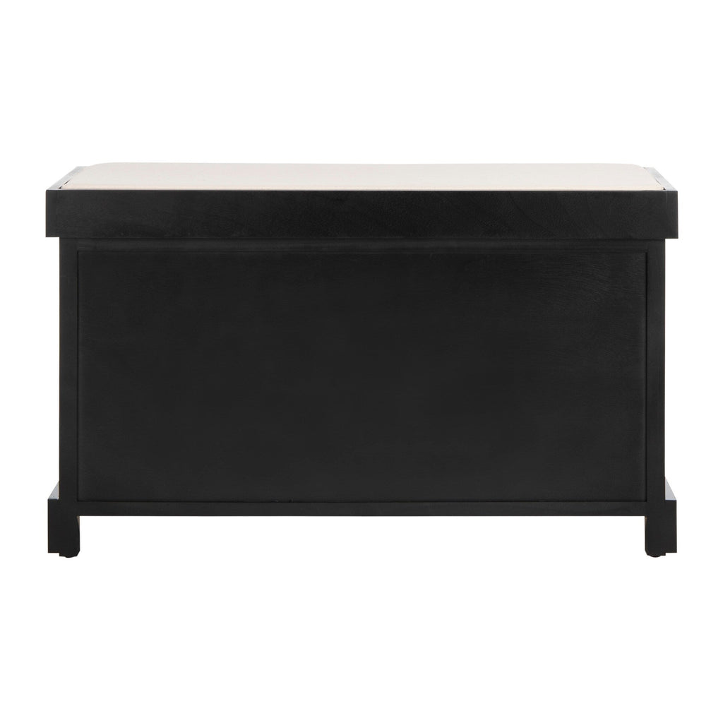Banc de rangement tressé Euphemia marron SAFAVIEH - 33,5 x 16,1 x 19,9 - 34L x 16P x 20H