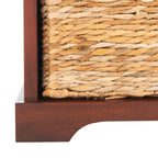 Banc de rangement tressé Euphemia marron SAFAVIEH - 33,5 x 16,1 x 19,9 - 34L x 16P x 20H