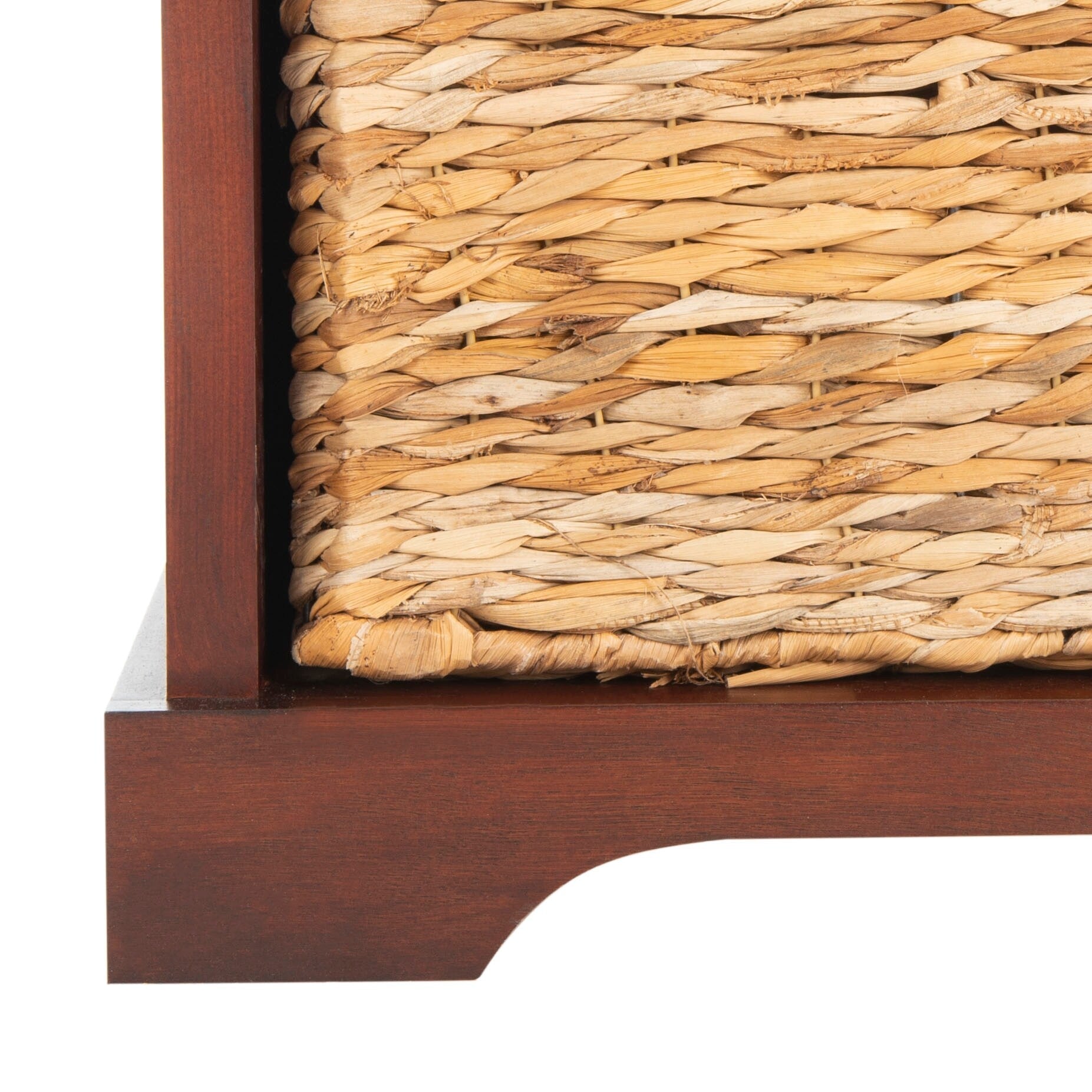 Banc de rangement tressé Euphemia marron SAFAVIEH - 33,5 x 16,1 x 19,9 - 34L x 16P x 20H