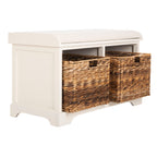 Banc de rangement tressé Euphemia marron SAFAVIEH - 33,5 x 16,1 x 19,9 - 34L x 16P x 20H