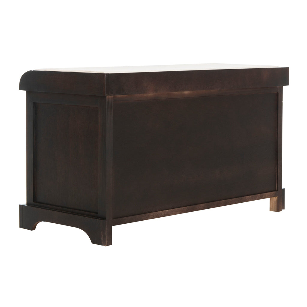 Banc de rangement tressé Euphemia marron SAFAVIEH - 33,5 x 16,1 x 19,9 - 34L x 16P x 20H