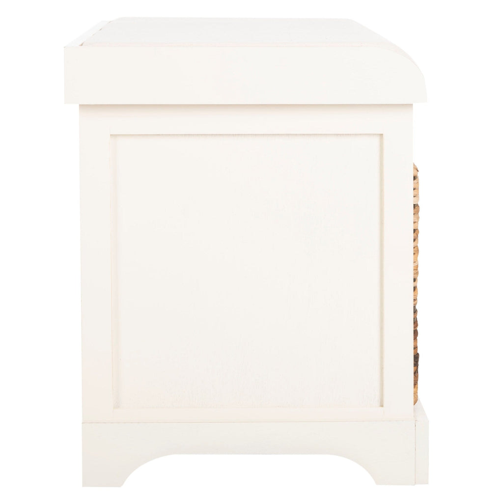 Banc de rangement tressé Euphemia marron SAFAVIEH - 33,5 x 16,1 x 19,9 - 34L x 16P x 20H