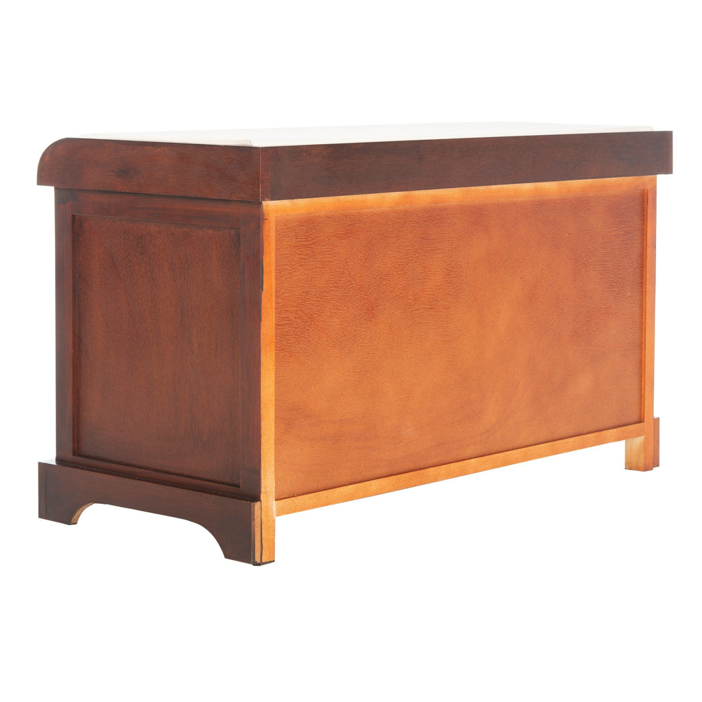 Banc de rangement tressé Euphemia marron SAFAVIEH - 33,5 x 16,1 x 19,9 - 34L x 16P x 20H