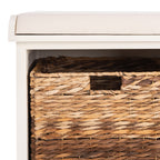 Banc de rangement tressé Euphemia marron SAFAVIEH - 33,5 x 16,1 x 19,9 - 34L x 16P x 20H