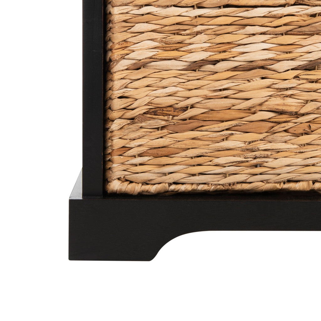Banc de rangement tressé Euphemia marron SAFAVIEH - 33,5 x 16,1 x 19,9 - 34L x 16P x 20H