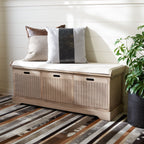 Banc de rangement à 3 tiroirs avec coussins SAFAVIEH Fiorello - 47,3 L x 15 L x 19 H - 47 L x 15 P x 19 H