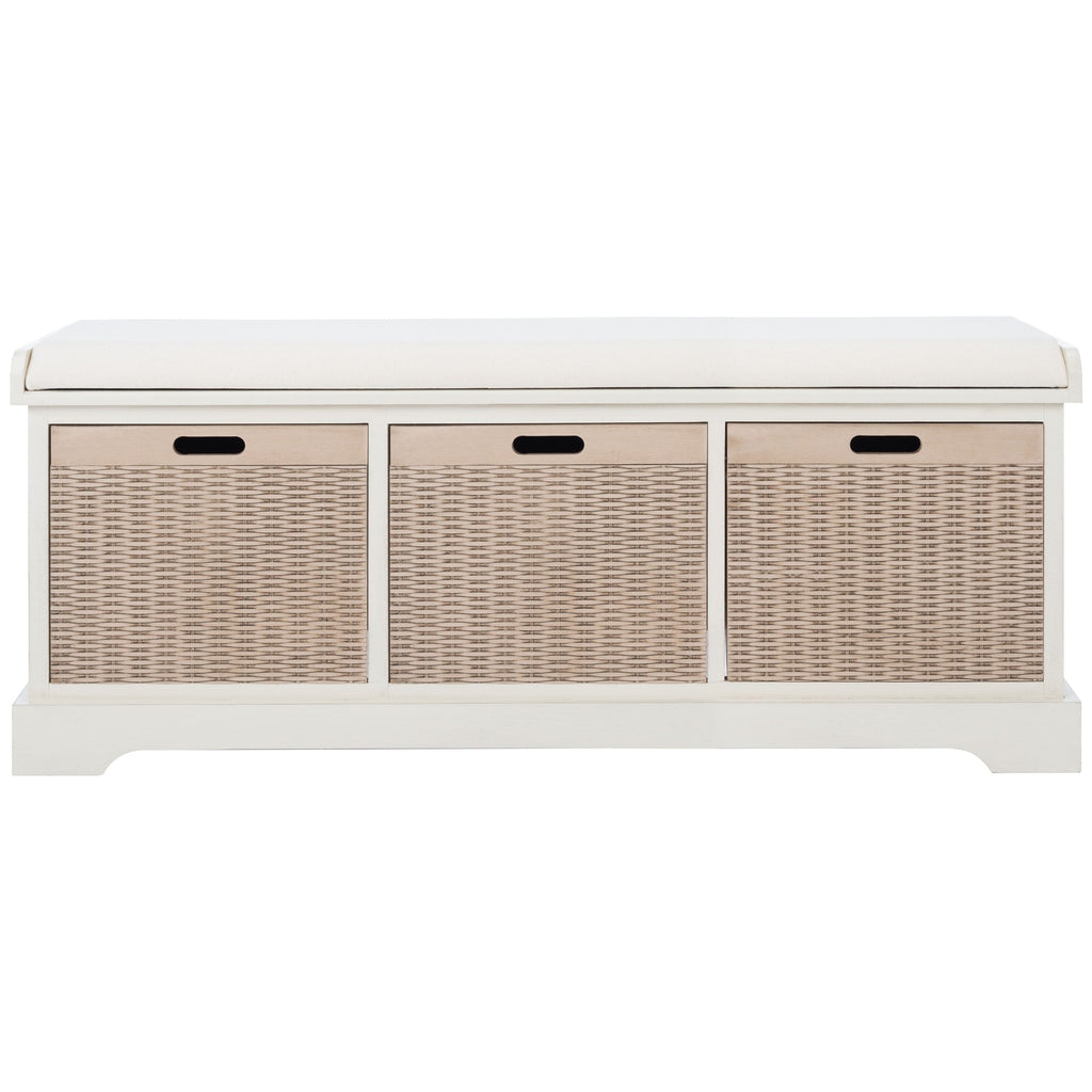 Banc de rangement à 3 tiroirs avec coussins SAFAVIEH Fiorello - 47,3 L x 15 L x 19 H - 47 L x 15 P x 19 H