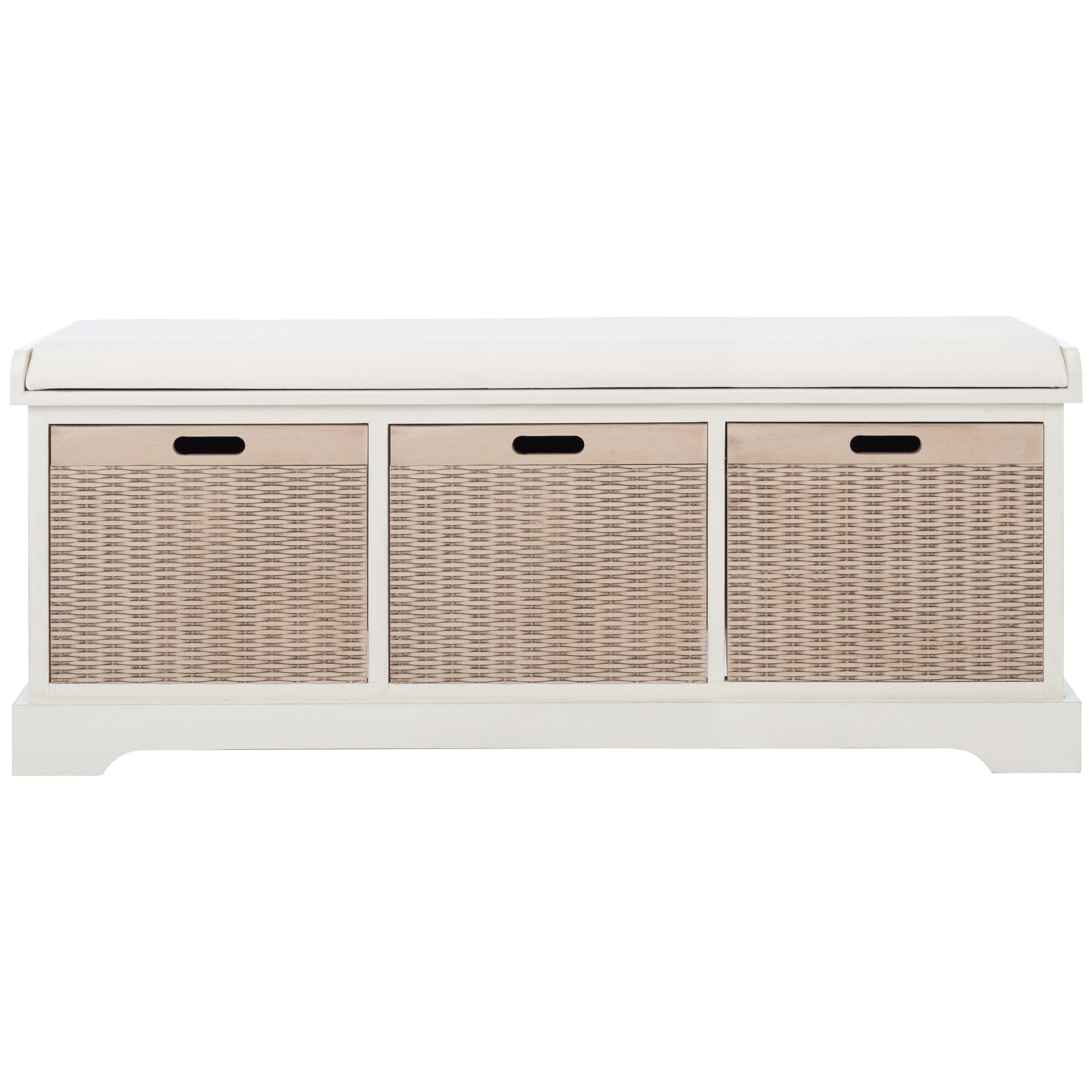 Banc de rangement à 3 tiroirs avec coussins SAFAVIEH Fiorello - 47,3 L x 15 L x 19 H - 47 L x 15 P x 19 H