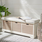 Banc de rangement à 3 tiroirs avec coussins SAFAVIEH Fiorello - 47,3 L x 15 L x 19 H - 47 L x 15 P x 19 H