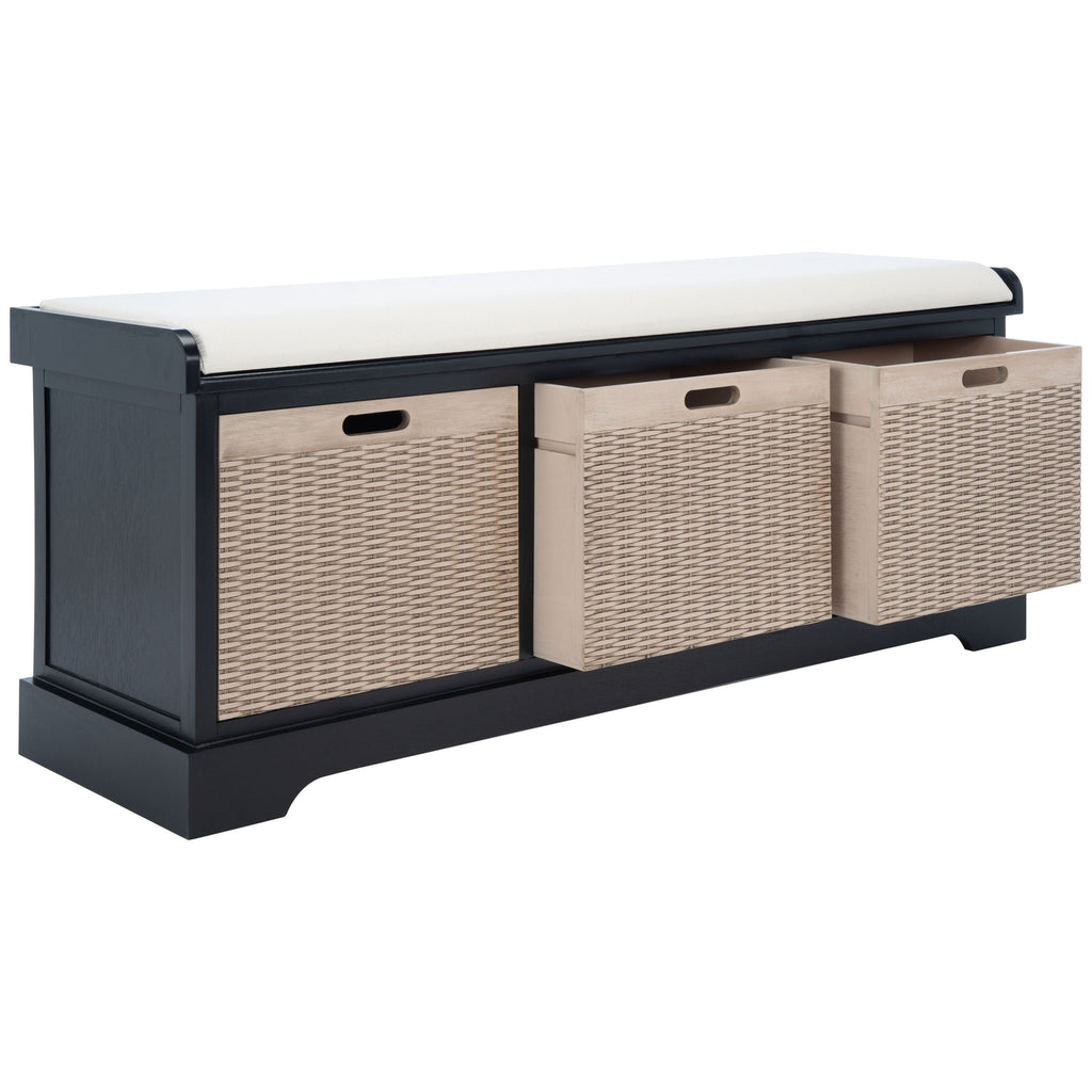 Banc de rangement à 3 tiroirs avec coussins SAFAVIEH Fiorello - 47,3 L x 15 L x 19 H - 47 L x 15 P x 19 H