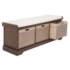 Banc de rangement à 3 tiroirs avec coussins SAFAVIEH Fiorello - 47,3 L x 15 L x 19 H - 47 L x 15 P x 19 H