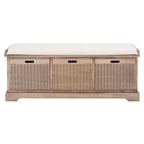 Banc de rangement à 3 tiroirs avec coussins SAFAVIEH Fiorello - 47,3 L x 15 L x 19 H - 47 L x 15 P x 19 H