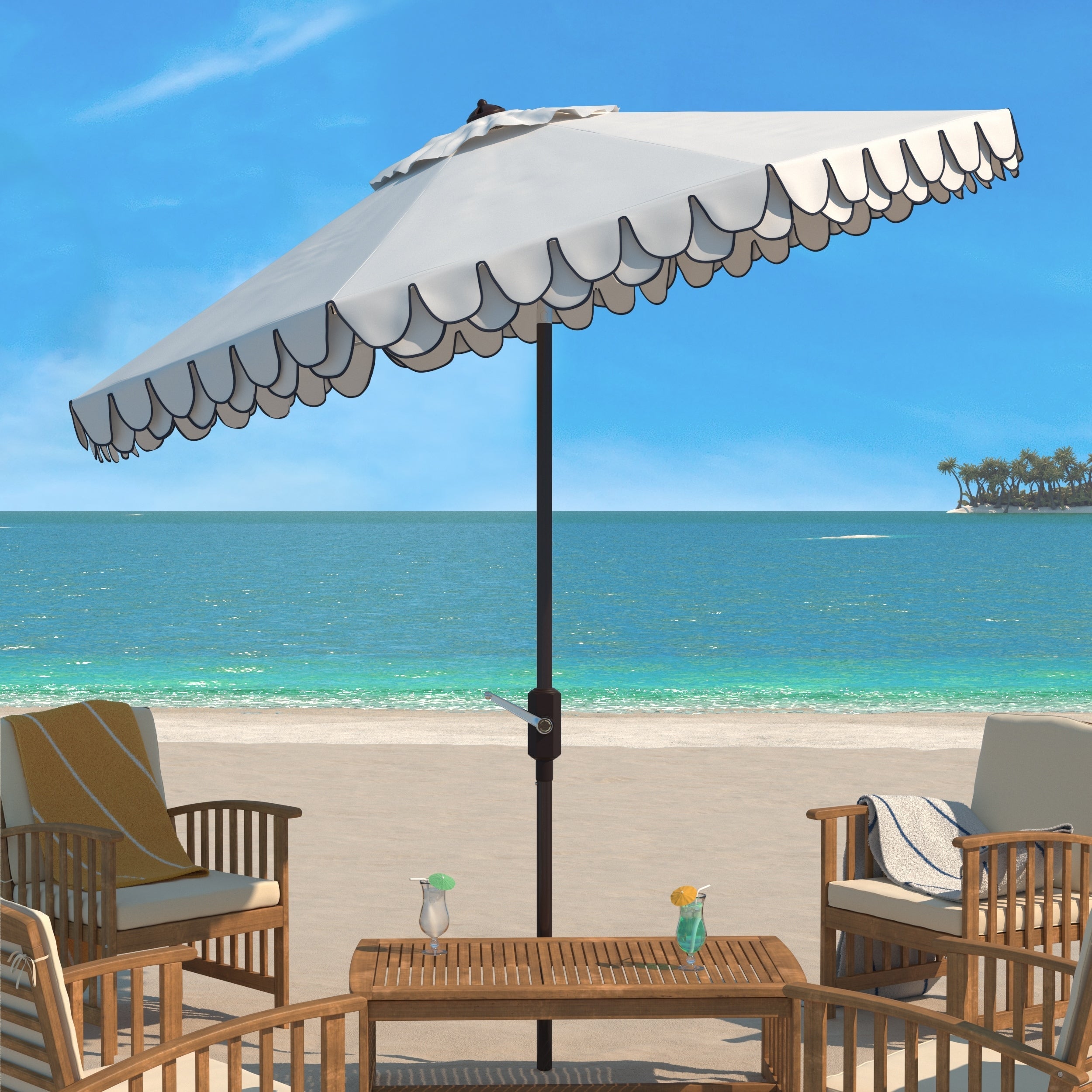 Parasol élégant SAFAVIEH Gebbine de 9 pieds