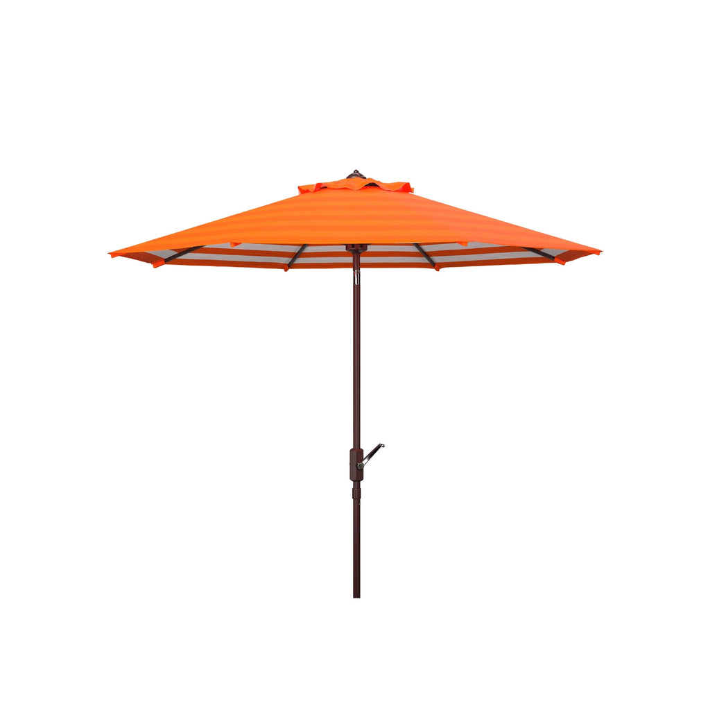 Parasol d'extérieur à manivelle rayé SAFAVIEH Hadire Inside Out de 9 pieds