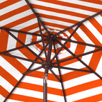 Parasol d'extérieur à manivelle rayé SAFAVIEH Hadire Inside Out de 9 pieds