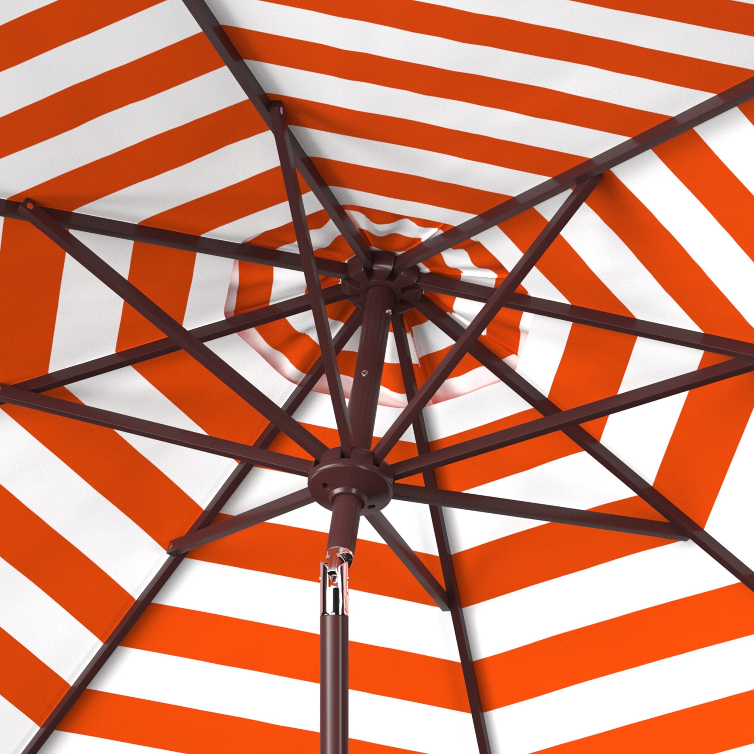 Parasol d'extérieur à manivelle rayé SAFAVIEH Hadire Inside Out de 9 pieds