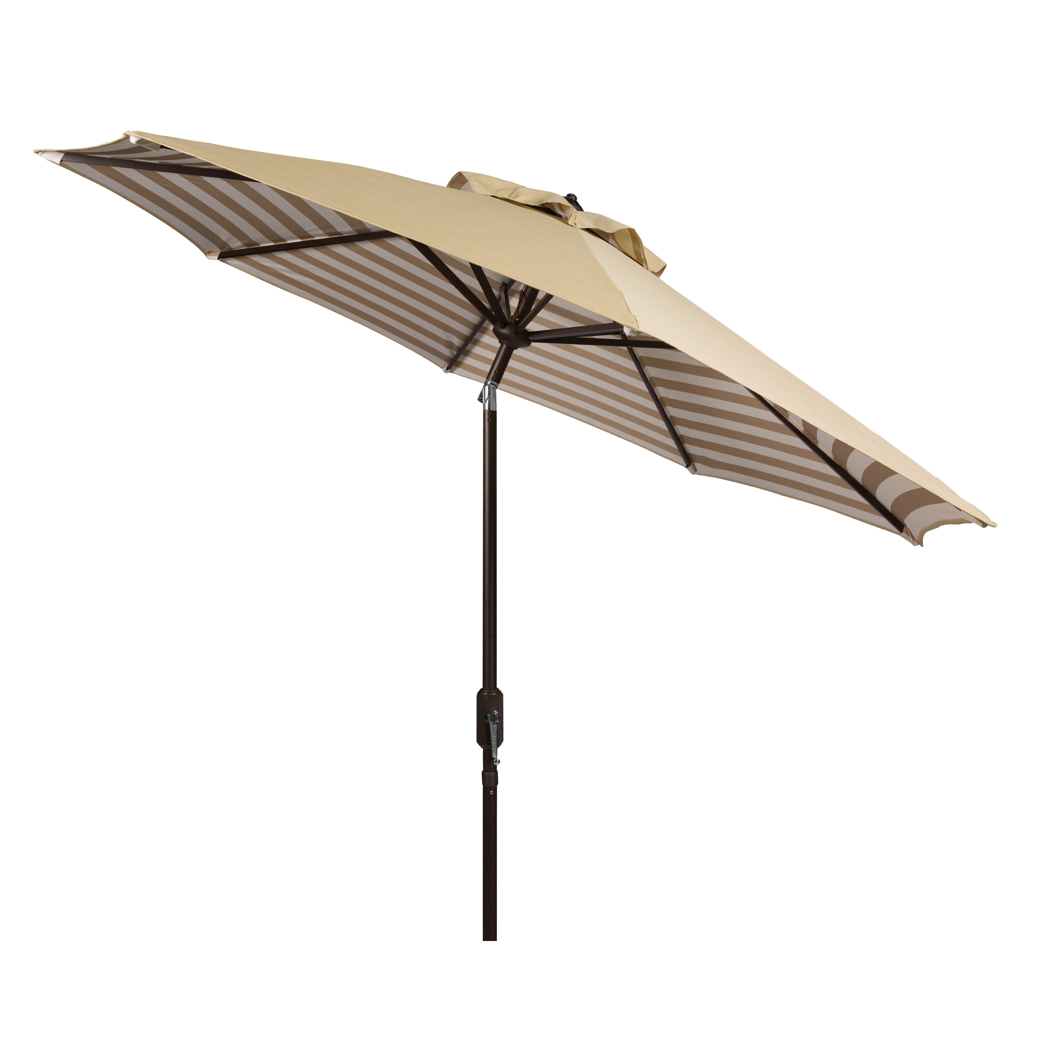 Parasol d'extérieur à manivelle rayé SAFAVIEH Hadire Inside Out de 9 pieds