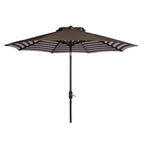 Parasol d'extérieur à manivelle rayé SAFAVIEH Hadire Inside Out de 9 pieds