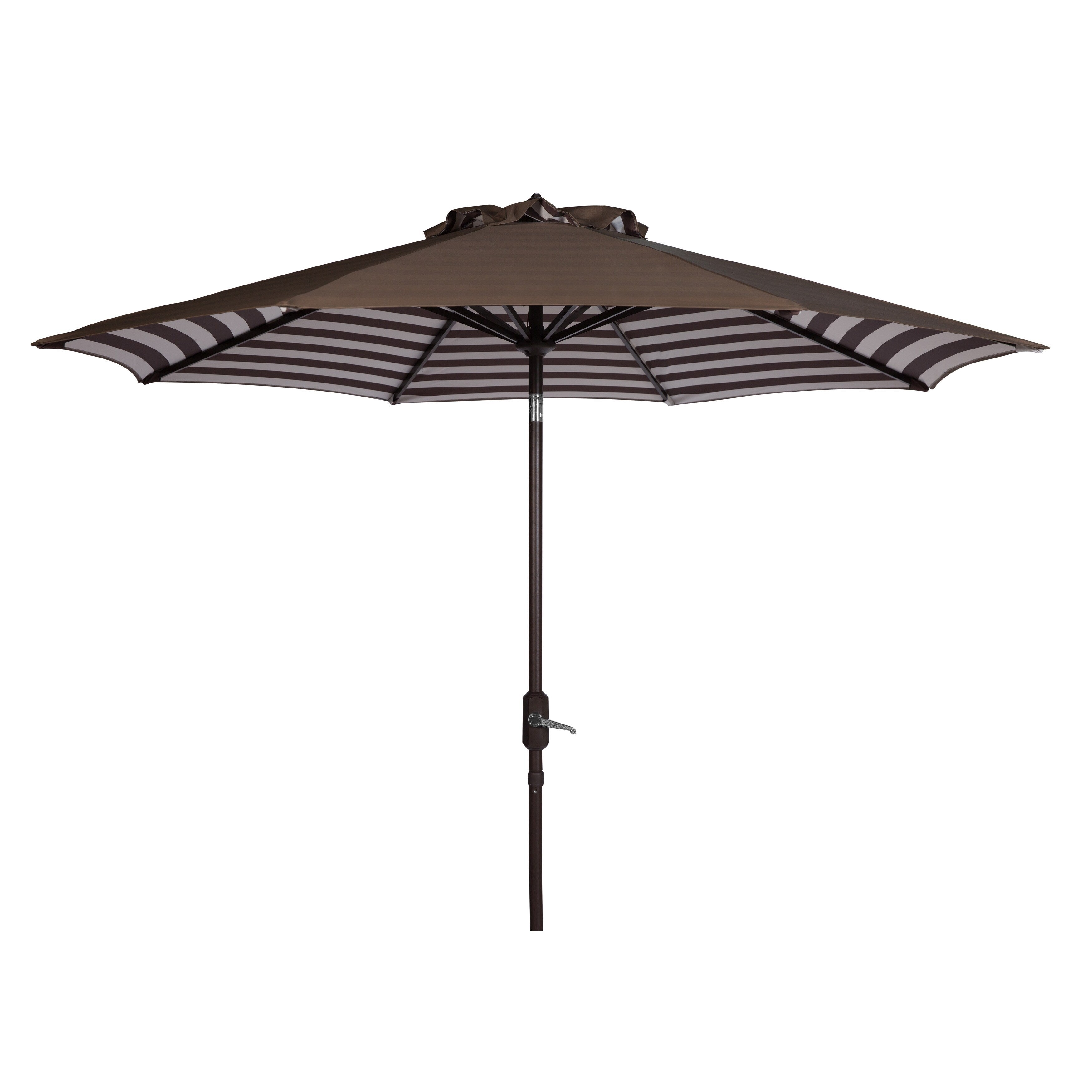 Parasol d'extérieur à manivelle rayé SAFAVIEH Hadire Inside Out de 9 pieds