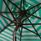 Parasol d'extérieur à manivelle rayé SAFAVIEH Hadire Inside Out de 9 pieds
