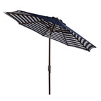 Parasol d'extérieur à manivelle rayé SAFAVIEH Hadire Inside Out de 9 pieds