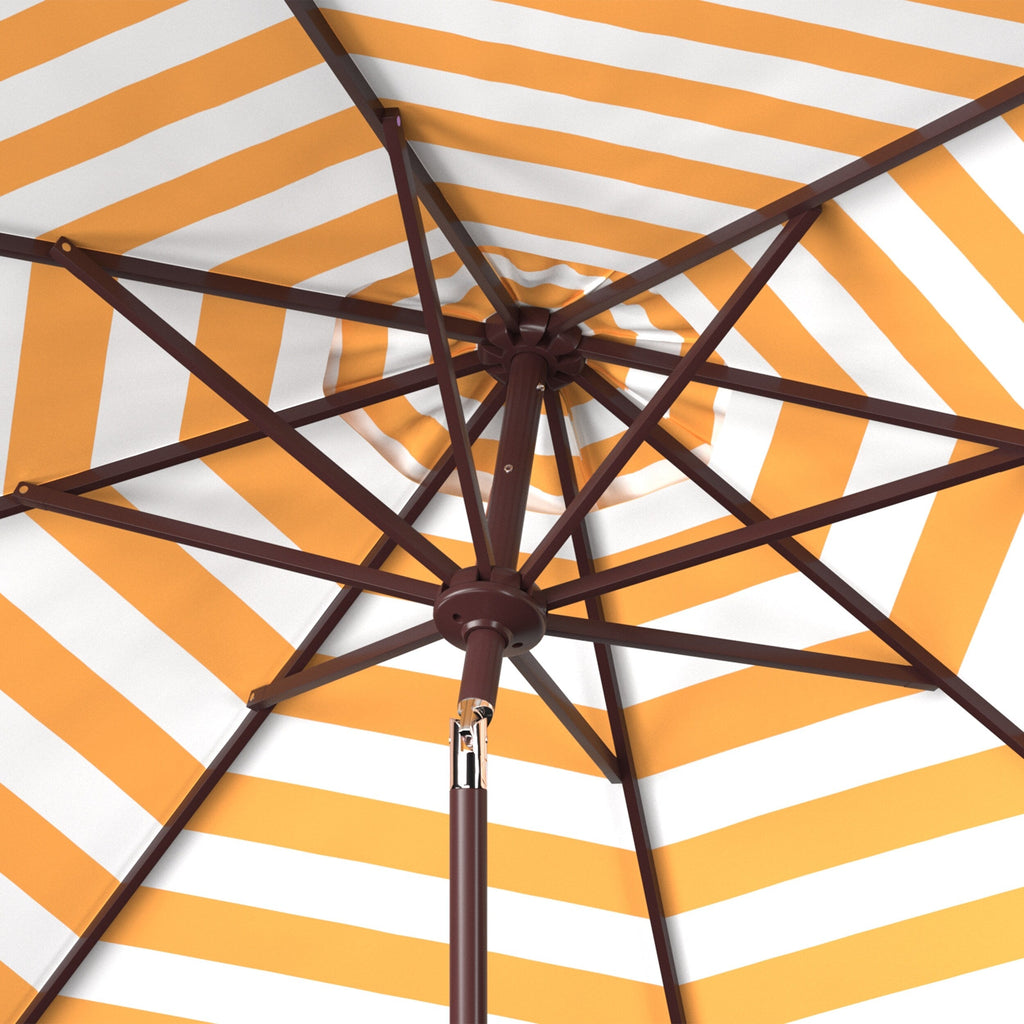 Parasol d'extérieur à manivelle rayé SAFAVIEH Hadire Inside Out de 9 pieds