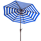 Parasol d'extérieur à manivelle rayé SAFAVIEH Hadire Inside Out de 9 pieds