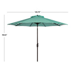Parasol d'extérieur à manivelle rayé SAFAVIEH Hadire Inside Out de 9 pieds