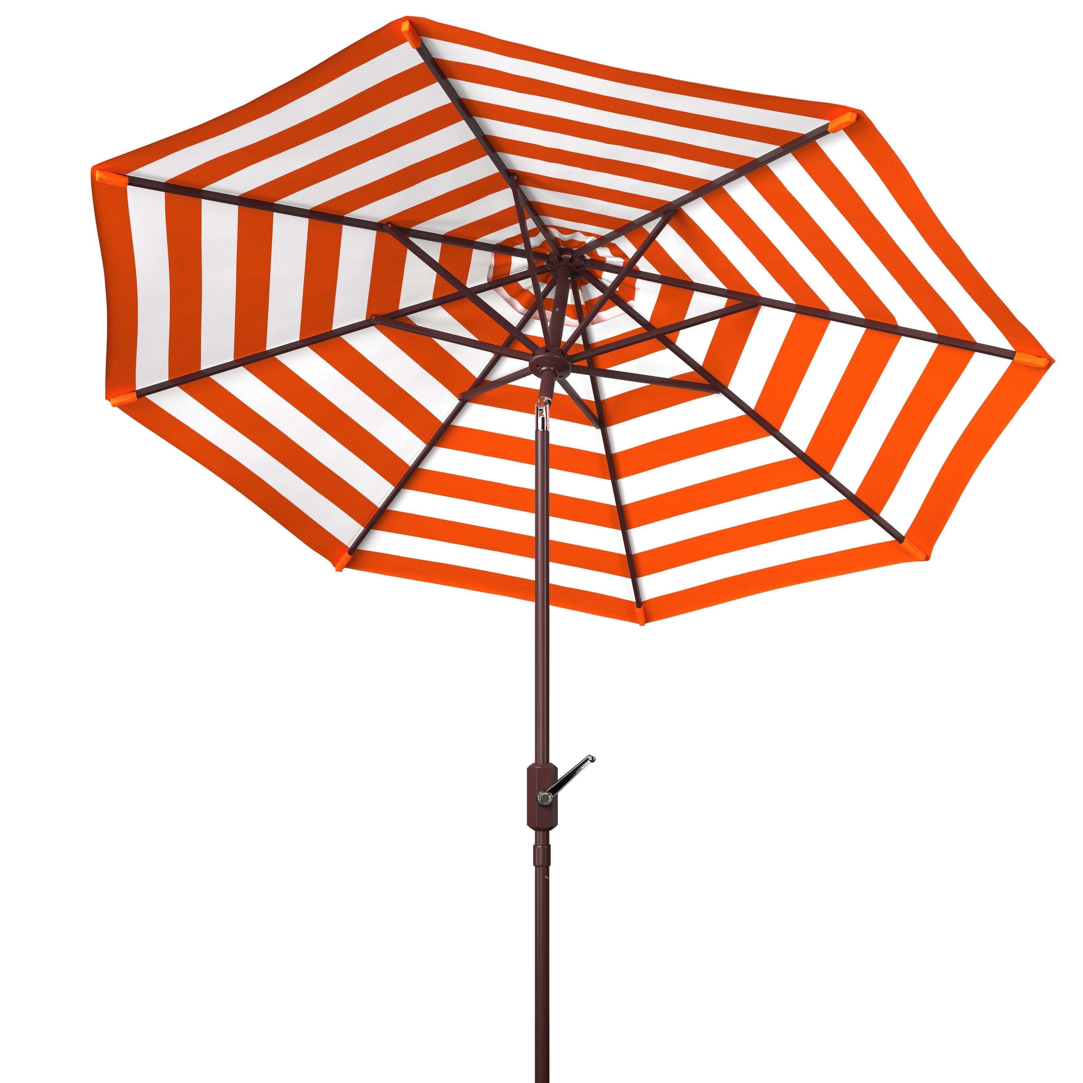 Parasol d'extérieur à manivelle rayé SAFAVIEH Hadire Inside Out de 9 pieds