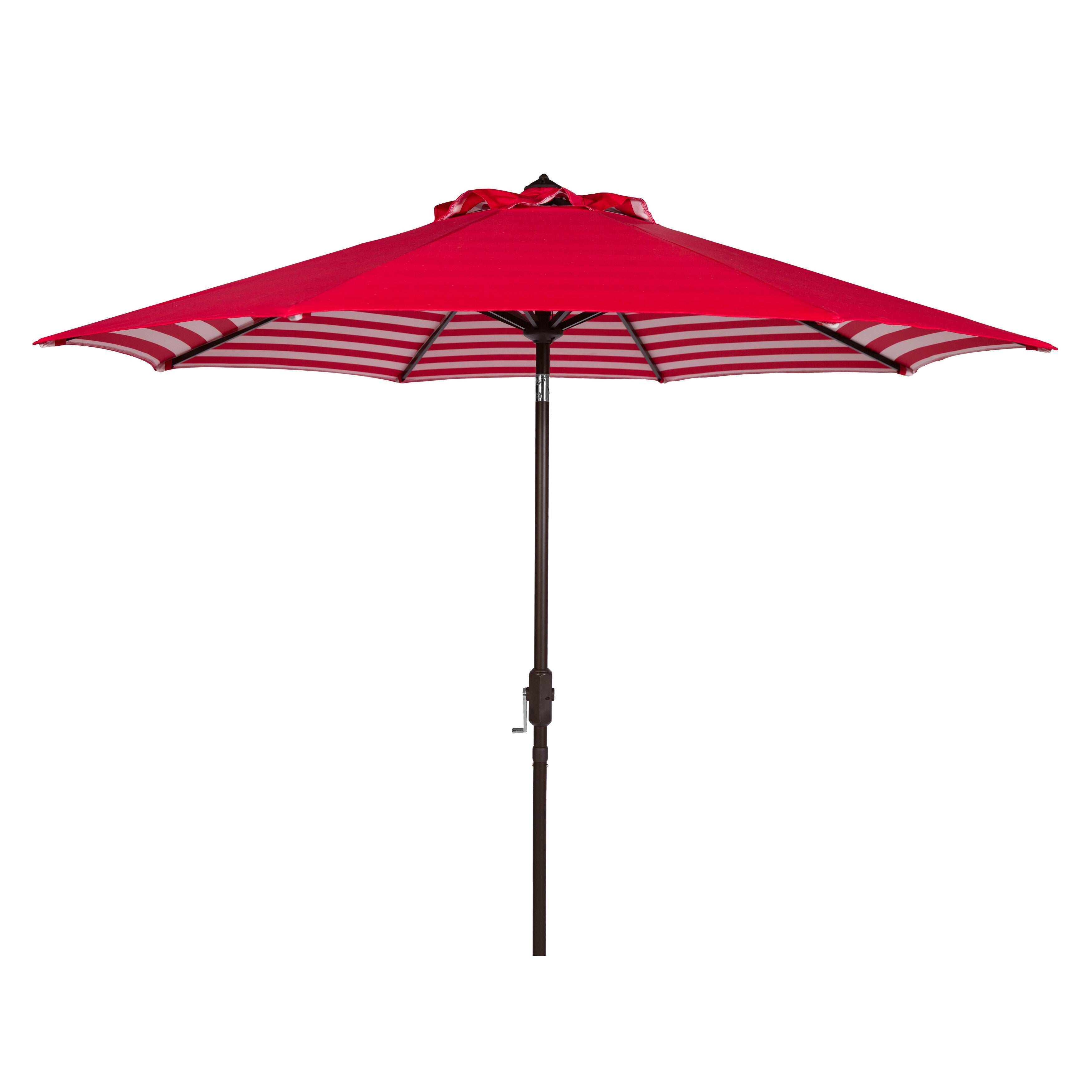 Parasol d'extérieur à manivelle rayé SAFAVIEH Hadire Inside Out de 9 pieds