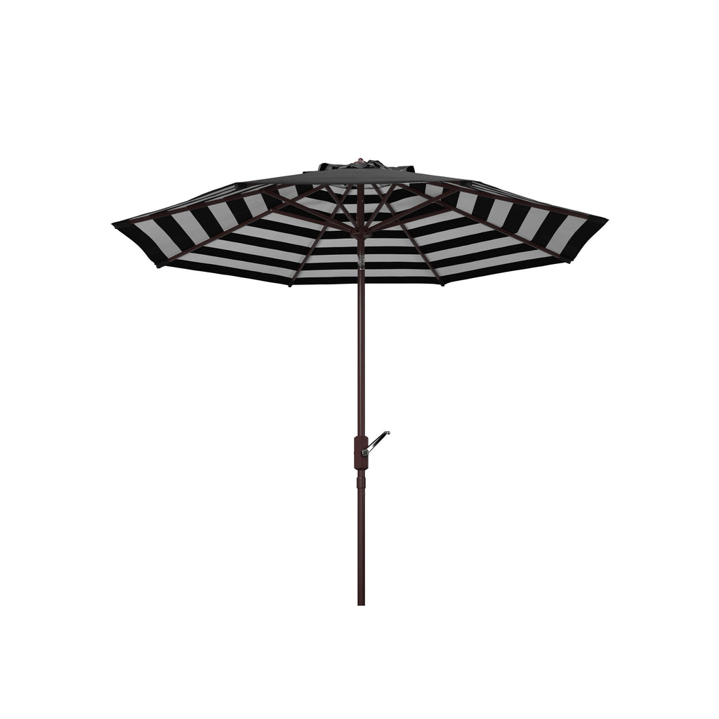 Parasol d'extérieur à manivelle rayé SAFAVIEH Hadire Inside Out de 9 pieds