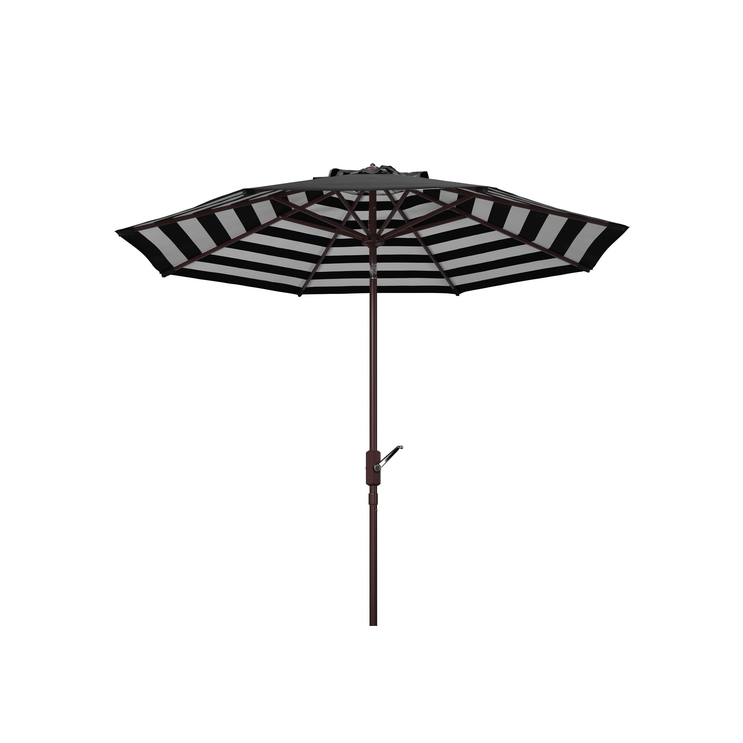 Parasol d'extérieur à manivelle rayé SAFAVIEH Hadire Inside Out de 9 pieds