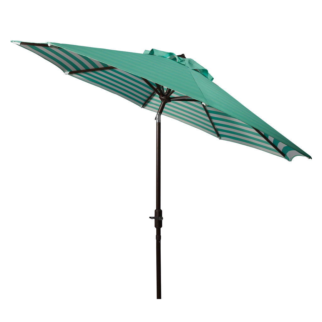 Parasol d'extérieur à manivelle rayé SAFAVIEH Hadire Inside Out de 9 pieds