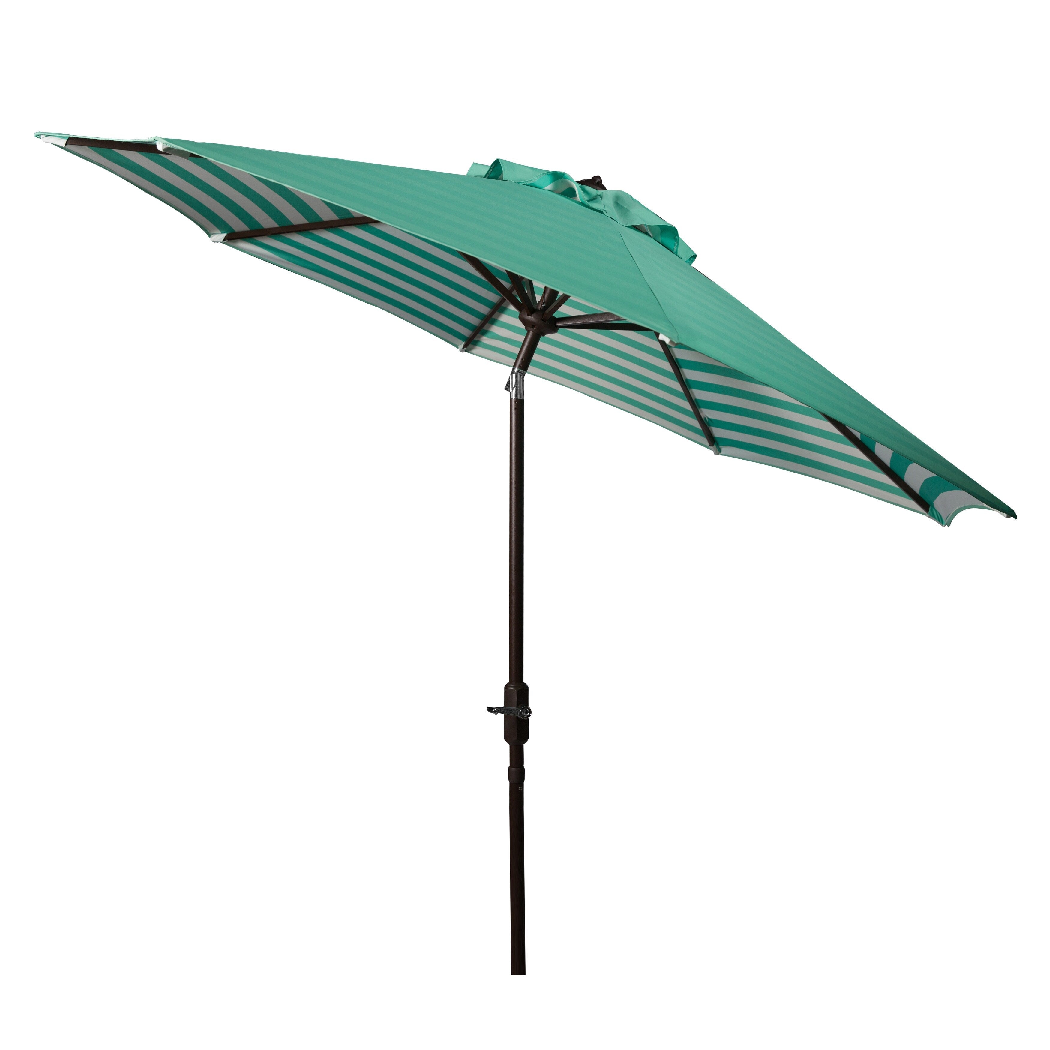 Parasol d'extérieur à manivelle rayé SAFAVIEH Hadire Inside Out de 9 pieds