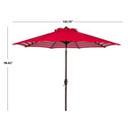 Parasol d'extérieur à manivelle rayé SAFAVIEH Hadire Inside Out de 9 pieds