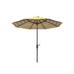 Parasol d'extérieur à manivelle rayé SAFAVIEH Hadire Inside Out de 9 pieds
