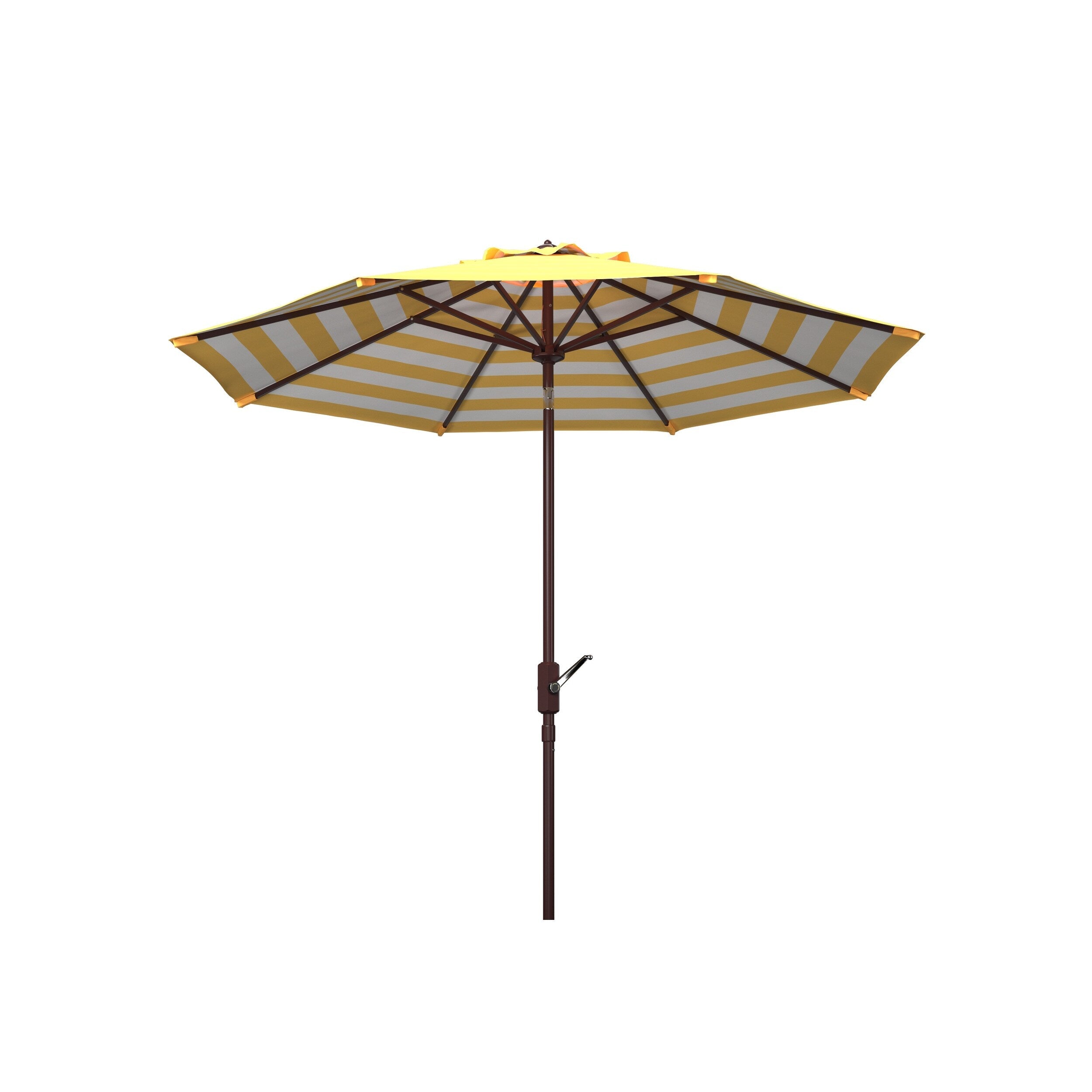 Parasol d'extérieur à manivelle rayé SAFAVIEH Hadire Inside Out de 9 pieds